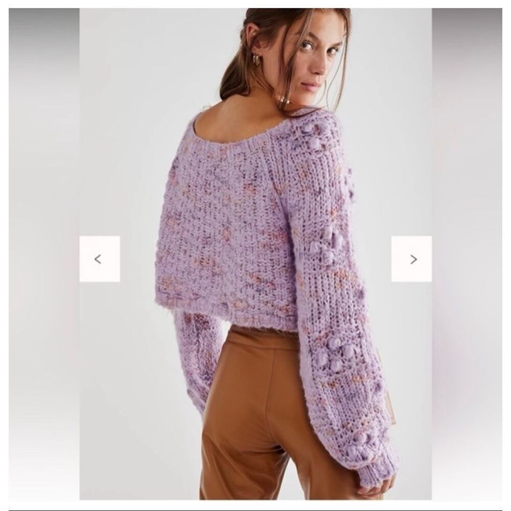 Free People Sunset Cloud Pullover Sweater Violet Glow Combo color Small NWT - Picture 2 of 10